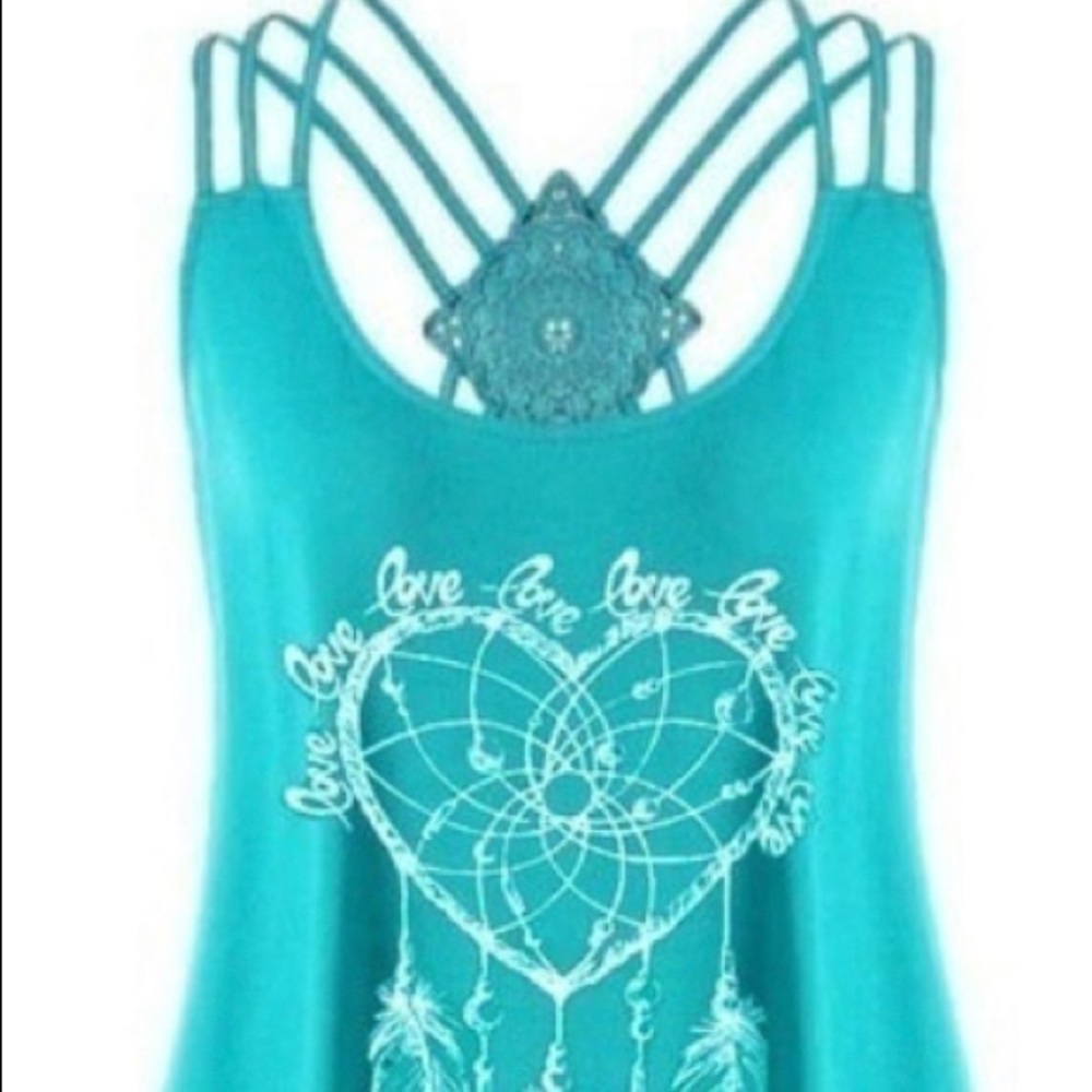 New summer turquoise tank top SZ S/M
